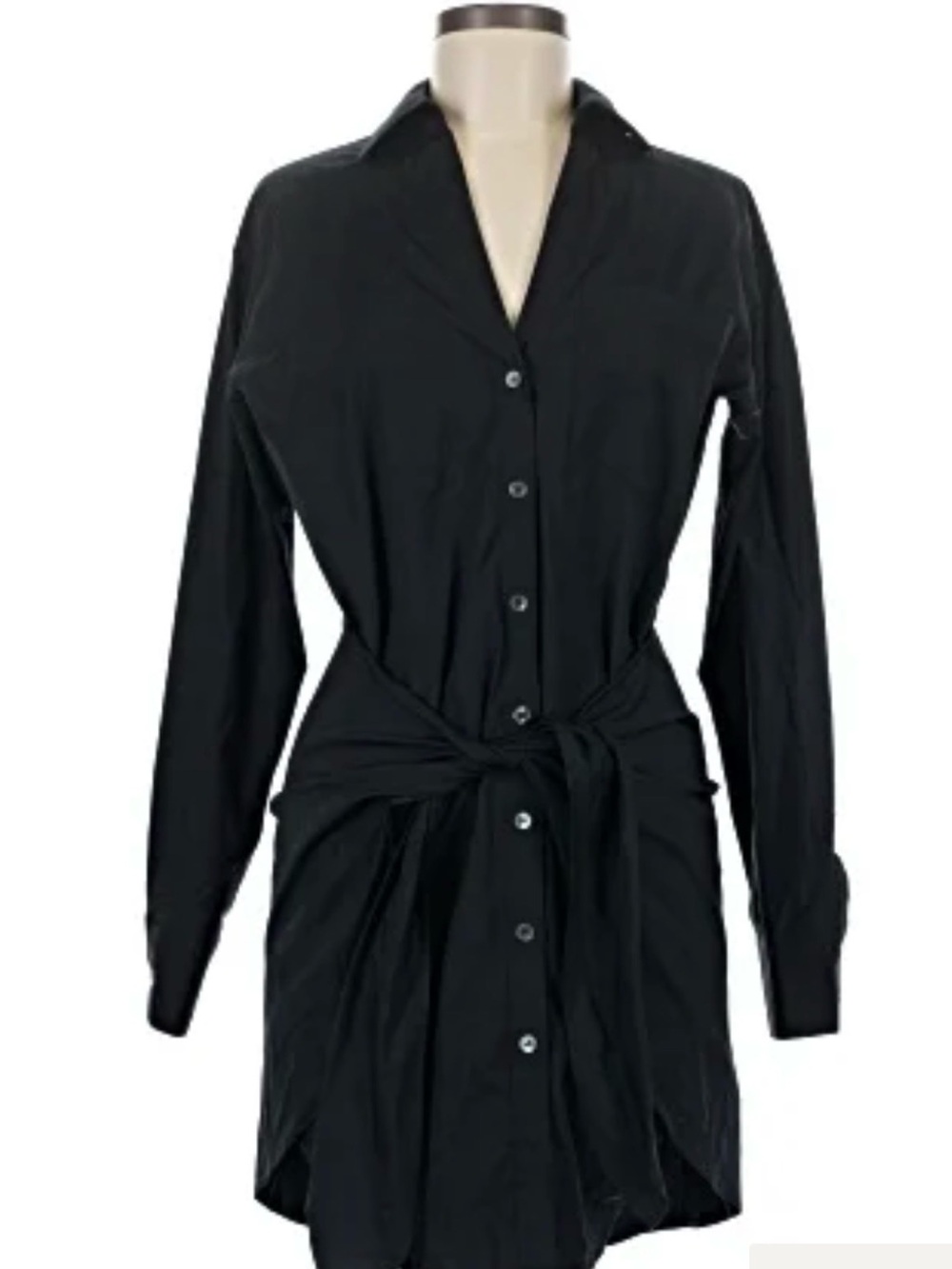 Tahari Black Long-Sleeve Shirt Dress